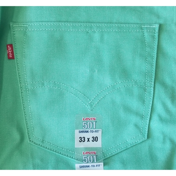 Levi's 501 Easter Green Straight Leg jeans - Picture 5 of 6